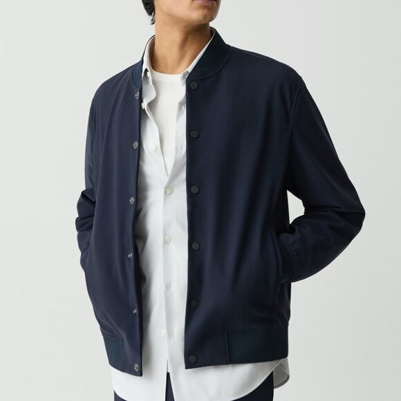 Theory Murphy Precision Ponte Bomber Jacket XL Navy - Picture 2 of 8